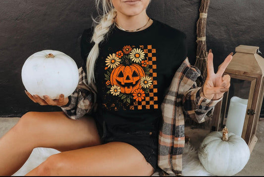 Flower Checkered Pumpkin