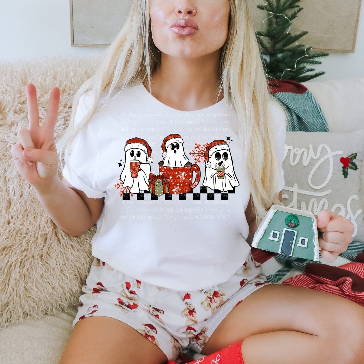 Christmas Coffee Ghost Graphic