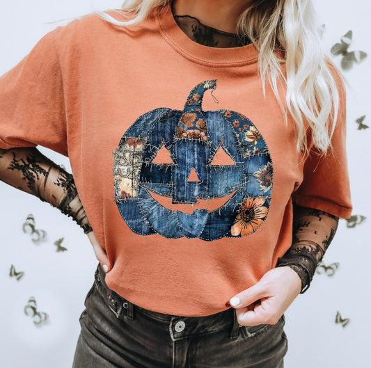 Denim Patch Pumpkin