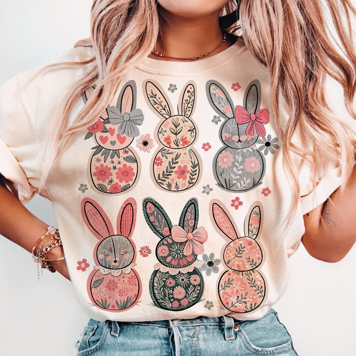 Floral Bunnies Graphic